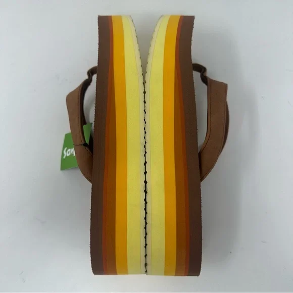 Sanuk Stacker Platform Flip Flop Sandals - Picture 3 of 10